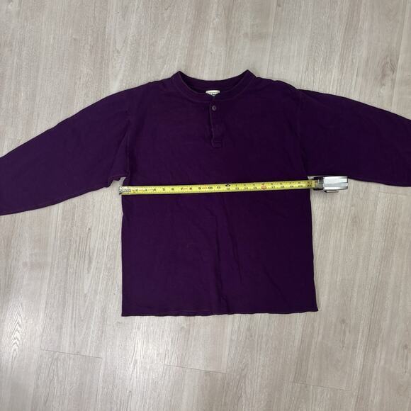 Vintage 80s L.L. Bean River Driver Wool Thermal Layer Henley Neck Sweater Large - Picture 2 of 9
